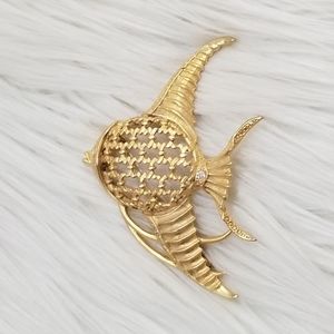Vintage big fish brooch